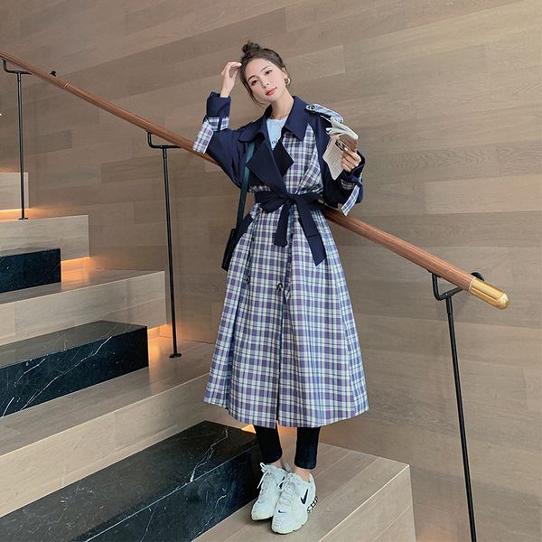 2021 new female blunder spring new fall korean style loose plaid seam long lapel fashion double breasted hoodie py6 khah, Black;brown
2021 new female blunder spring new fall korean style loose plaid seam long lapel fashion double breasted hoodie py6 khah, Black;brown