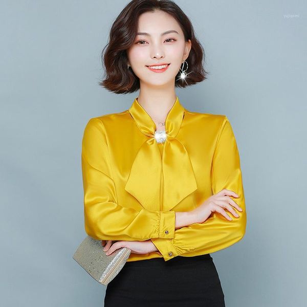 women's long sleeve satin and blouses celmia elegant high collar shirt women loose bow tie casual blusas feminina plus size1, White
women's long sleeve satin and blouses celmia elegant high collar shirt women loose bow tie casual blusas feminina plus size1, White
