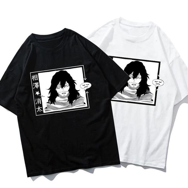 unisex sleepy shota aizawa футболка мой герой академии боку нет героя аниме свободно с коротким рукавом милая женская футболка, White;black 
unisex sleepy shota aizawa футболка мой герой академии боку нет героя аниме свободно с коротким рукавом милая женская футболка, White;black