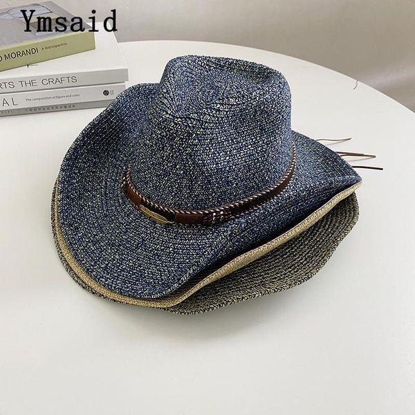 wide brim hats summer straw men women black western cowboy sun hat outdoor sombrero hombre cowgirl bohemia panama jazz caps, Blue;gray
wide brim hats summer straw men women black western cowboy sun hat outdoor sombrero hombre cowgirl bohemia panama jazz caps, Blue;gray