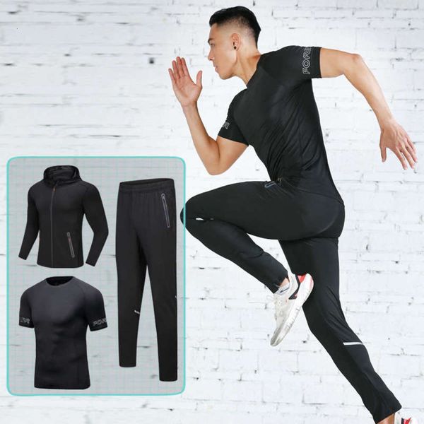 sleeve men's short tights breathable sports fitness quick drying and sweat absorbing running training suit, Gray
sleeve men's short tights breathable sports fitness quick drying and sweat absorbing running training suit, Gray