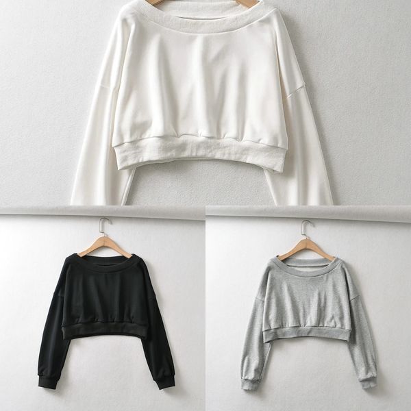 loose 4-color pullover short sweater women's autumn women's new high waist open navel pullover sweatshirt sweatshirt qjm2r, Black
loose 4-color pullover short sweater women's autumn women's new high waist open navel pullover sweatshirt sweatshirt qjm2r, Black