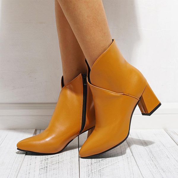 autumn shoes women ankle boots zipper pointed toe leather ladies botas chunky high heels female shoes classic 2020 new1, Black
autumn shoes women ankle boots zipper pointed toe leather ladies botas chunky high heels female shoes classic 2020 new1, Black