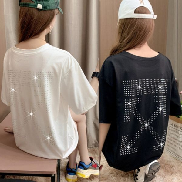 ins couple wear t-shirt couple outfit super fire t-shirt womenflash drill short sleeve summer new men's and women's same couple�, White
ins couple wear t-shirt couple outfit super fire t-shirt womenflash drill short sleeve summer new men's and women's same couple�, White