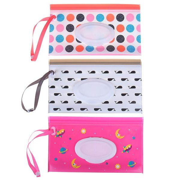 Snap Strap Portable Baby Wet Wipes Box Wipes Container Eco-friendly Easy-carry Clamshell Cosmetic Cleaning Cases