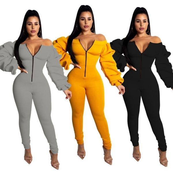 sleeve n5101 fashionable slim one-off collar stack fit jumpsuit with thick air layer, Black;gray
sleeve n5101 fashionable slim one-off collar stack fit jumpsuit with thick air layer, Black;gray