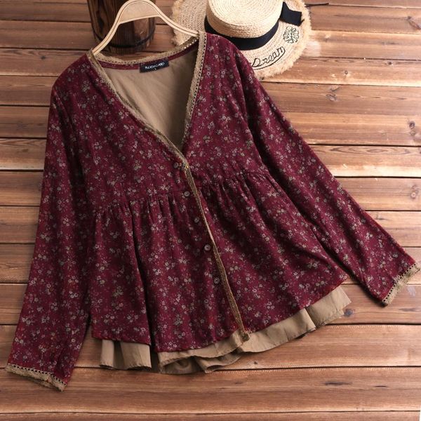 women's blouses & shirts florho women floral blouse vintage lace shirt v-neck cardigan button cotton linen loose blusa feminina plus s, White
women's blouses & shirts florho women floral blouse vintage lace shirt v-neck cardigan button cotton linen loose blusa feminina plus s, White