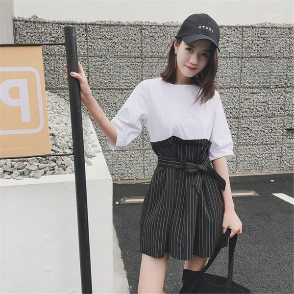 simple fake two piece stripe women dress elegant office lady sash five-point sleeve contrast waist mini dresses 2019 summer1, Black;gray
simple fake two piece stripe women dress elegant office lady sash five-point sleeve contrast waist mini dresses 2019 summer1, Black;gray