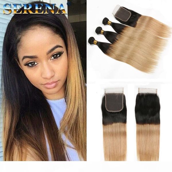 #1b 27 honey blonde ombre brazilian hair 3 bundles with lace closure dark roots two tone silky straight ombre hair weaves with closure, Black;brown
#1b 27 honey blonde ombre brazilian hair 3 bundles with lace closure dark roots two tone silky straight ombre hair weaves with closure, Black;brown