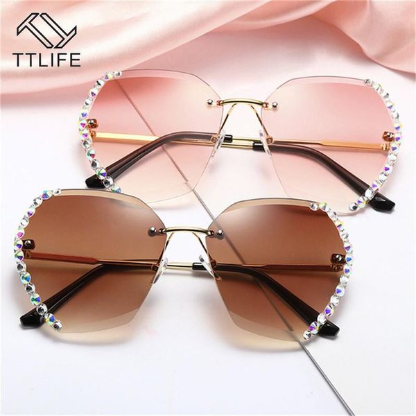 ttlfe 2020 vintage fashion oversized rimless sunglasses women design diamond square sun glasses female, White;black
ttlfe 2020 vintage fashion oversized rimless sunglasses women design diamond square sun glasses female, White;black