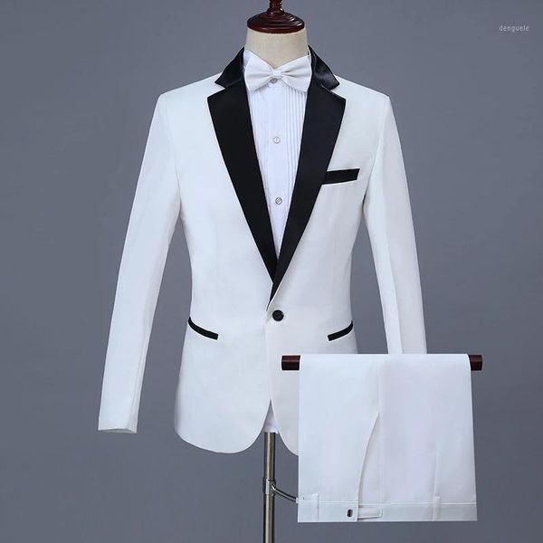 white and black collar men suit 2 pieces singer second stage costumes moderator garments(jacket+pants)1, White;black
white and black collar men suit 2 pieces singer second stage costumes moderator garments(jacket+pants)1, White;black