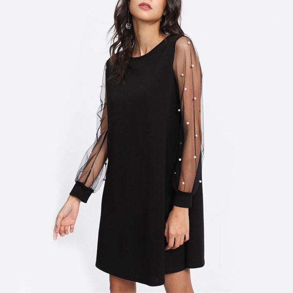 dsquaenhd office ladies casual mesh stitching beaded dress long puff sleeve patchwork summer o neck loose slim dress plus size1, Black;gray
dsquaenhd office ladies casual mesh stitching beaded dress long puff sleeve patchwork summer o neck loose slim dress plus size1, Black;gray