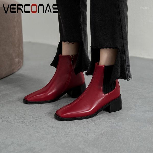 boots verconas 2021 autumn winter women ankle genuine leather high heels shoes woman concise casual zipper square toe boots1, Black
boots verconas 2021 autumn winter women ankle genuine leather high heels shoes woman concise casual zipper square toe boots1, Black