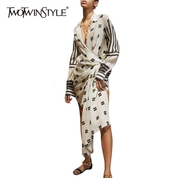 twotwinstyle asymmetrical print dresses for female lapel collar long sleeve high waist tunic irregular dress womens fashion tide y200805, Black;pink
twotwinstyle asymmetrical print dresses for female lapel collar long sleeve high waist tunic irregular dress womens fashion tide y200805, Black;pink