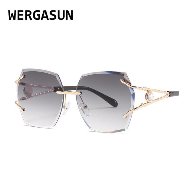 sunglasses wergasun 2021 women rimless uv400 brand designer gradient sun glasses female oculos, White;black
sunglasses wergasun 2021 women rimless uv400 brand designer gradient sun glasses female oculos, White;black