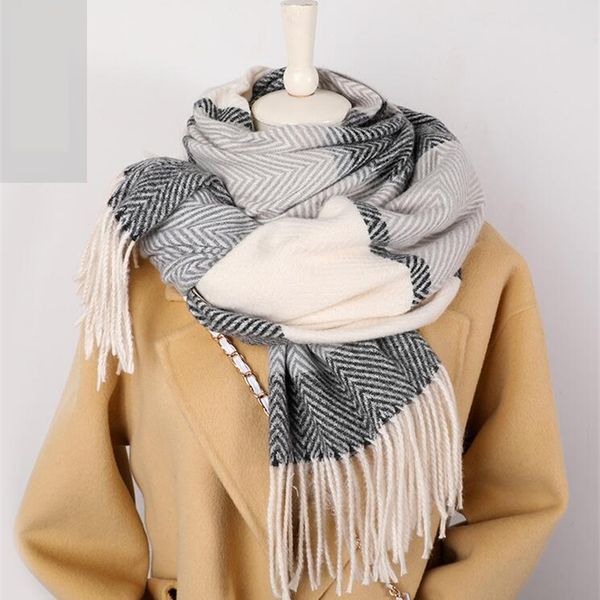 winter scarf for women shawls wrap fashion plaid warm thick cashmere scarves lady pashmina female bandana quality tassel y201024, Blue;gray
winter scarf for women shawls wrap fashion plaid warm thick cashmere scarves lady pashmina female bandana quality tassel y201024, Blue;gray