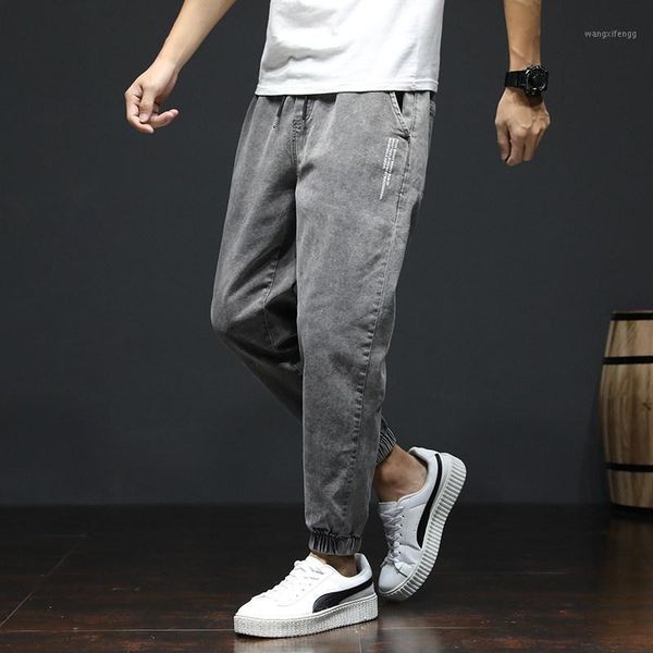 spring denim jeans men's brand gray drawstring pants korean elastic waist beam feet harem jeans loose ankle length pants men1, Blue
spring denim jeans men's brand gray drawstring pants korean elastic waist beam feet harem jeans loose ankle length pants men1, Blue