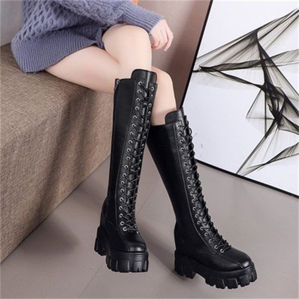woman 2021 new lasso up winter chunky leather knee high punk women height raising 34-39 boots e7nw, Black
woman 2021 new lasso up winter chunky leather knee high punk women height raising 34-39 boots e7nw, Black