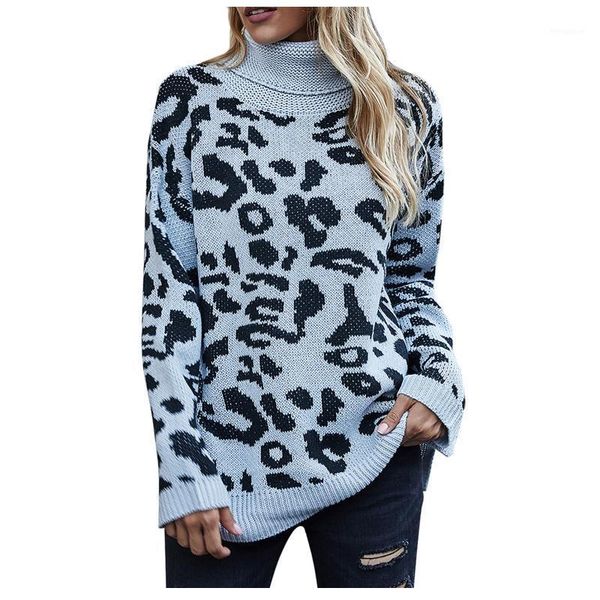 women leopard print turtleneck knitted sweater long sleeves loose pullover comfortable mujer suéteres1, White;black
women leopard print turtleneck knitted sweater long sleeves loose pullover comfortable mujer suéteres1, White;black