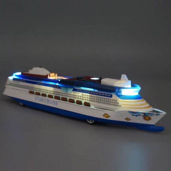 1:1400 diecast ship model toy star cruise liner pull back with sound&light