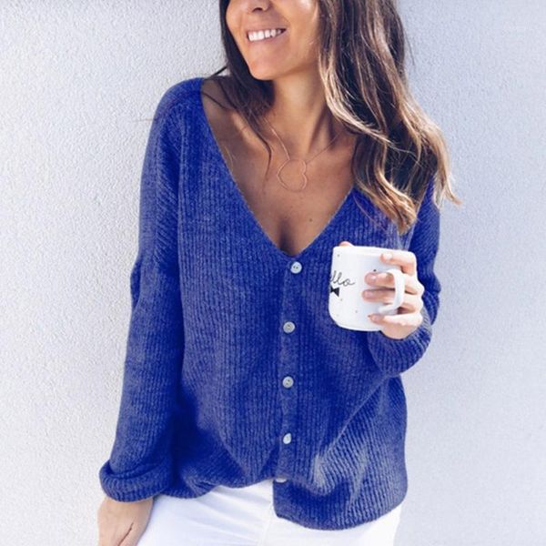 button autumn soft casual party fashion daily solid loose v neck long sleeve winter spring women knit sweater1, White
button autumn soft casual party fashion daily solid loose v neck long sleeve winter spring women knit sweater1, White