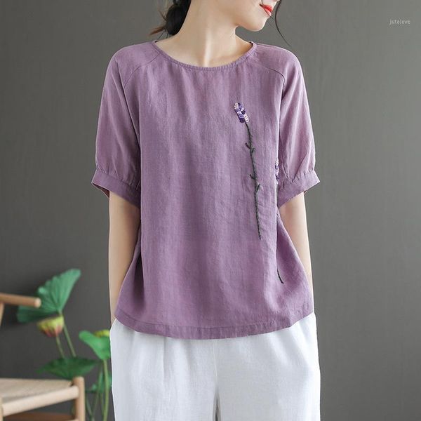 johnature summer solid color o-neck short sleeve retro embroidery t-shirt 2020 new cotton linen comfortable all-match women 1, White
johnature summer solid color o-neck short sleeve retro embroidery t-shirt 2020 new cotton linen comfortable all-match women 1, White