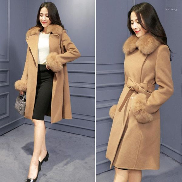 women jackets 2020 new arrival luxurious fur collar women clothing bow belt mulher parkas slim solid woolen coat1, Black
women jackets 2020 new arrival luxurious fur collar women clothing bow belt mulher parkas slim solid woolen coat1, Black