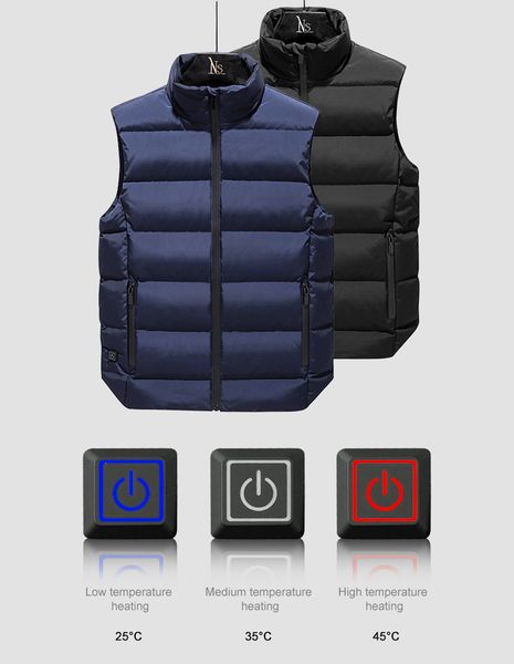 nozaki new men autumn winter smart heating cotton vest usb infrared electric heating vest women outdoor flexible thermal winter, Gray;blue 
nozaki new men autumn winter smart heating cotton vest usb infrared electric heating vest women outdoor flexible thermal winter, Gray;blue