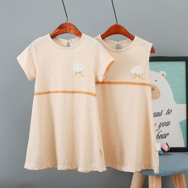 newborn solid cotton cute baby girls a word dress summer thin section sleeved princess dress 0-24m a26, Red;yellow