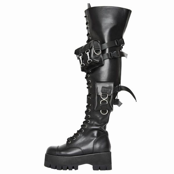 us 4.5-10 women's over knee boots lace up knight shoes high heels platform buckle belt c43, Black
us 4.5-10 women's over knee boots lace up knight shoes high heels platform buckle belt c43, Black