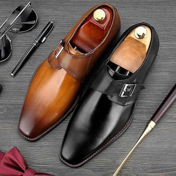 summer breathable square toe man formal dress monk shoes genuine leather handmade buckle strap men's wedding party footwear ne75, Black
summer breathable square toe man formal dress monk shoes genuine leather handmade buckle strap men's wedding party footwear ne75, Black