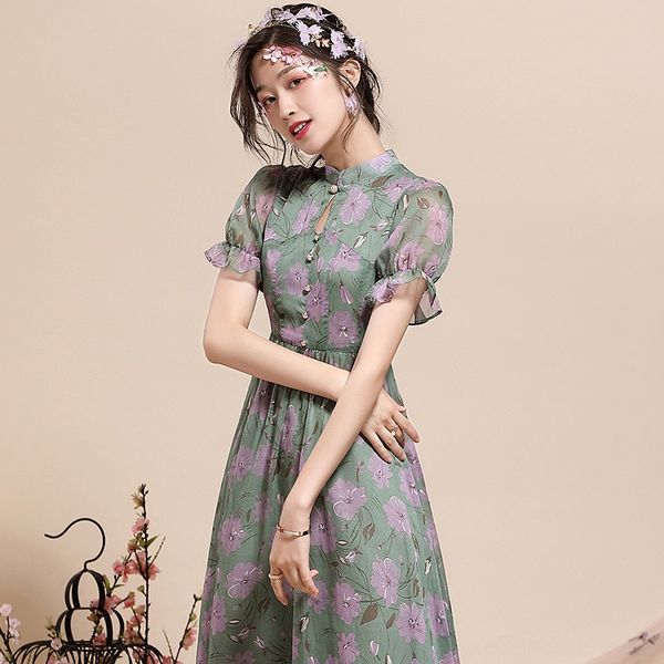 chiffon with style chinese dress chiffon dress with chinese style oaofn, Black;gray
chiffon with style chinese dress chiffon dress with chinese style oaofn, Black;gray