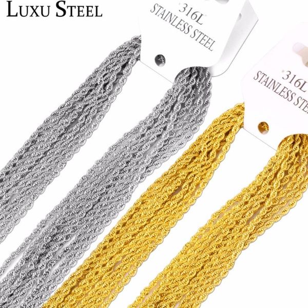 luxusteel 10pcs/lot stainless steel 2mm width 45/50/55/60cm gold /silver color no fade chain necklaces for women/men christmas
luxusteel 10pcs/lot stainless steel 2mm width 45/50/55/60cm gold /silver color no fade chain necklaces for women/men christmas