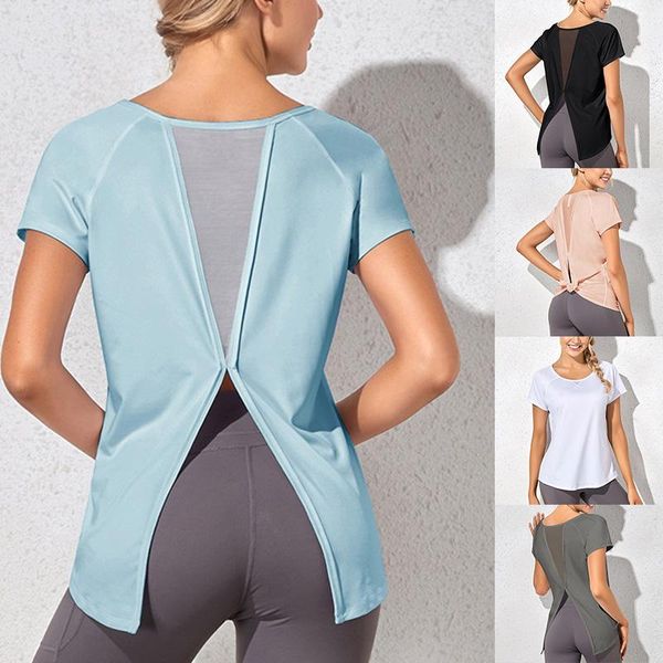 yoga outfits women sport shirt sportwear for gym running short sleeve workout training, White;red
yoga outfits women sport shirt sportwear for gym running short sleeve workout training, White;red