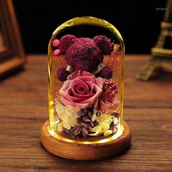 red moss bear and rose eternal flower glass cover eternal remembrance happy birthday gift new year valentine's day affection1
red moss bear and rose eternal flower glass cover eternal remembrance happy birthday gift new year valentine's day affection1