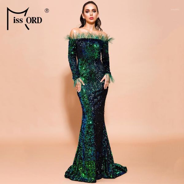 missord 2020 women off shoulder feather long sleeve sequin floor length evening maxi reflective dress vestdios ft19005-21, Black;gray
missord 2020 women off shoulder feather long sleeve sequin floor length evening maxi reflective dress vestdios ft19005-21, Black;gray