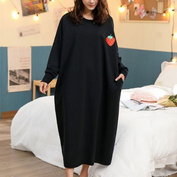autumn casual female night dress womens cartoon fruit print loose spring long sleeve nightgowns women plus size packet sleepwear1, Black;red
autumn casual female night dress womens cartoon fruit print loose spring long sleeve nightgowns women plus size packet sleepwear1, Black;red
