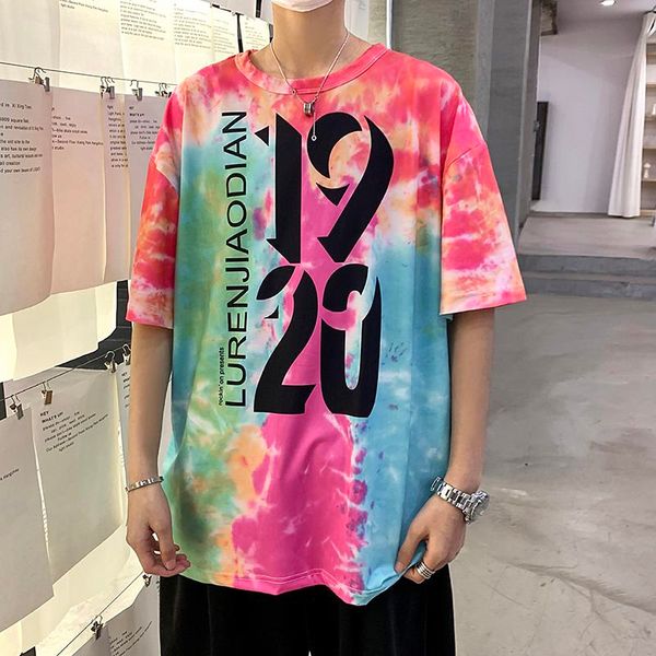 multicolor tie-dye letter print short sleeves t-shirt korean summer fashion o-neck clothes teens loose hip hop streetwear kg-423, White;black
multicolor tie-dye letter print short sleeves t-shirt korean summer fashion o-neck clothes teens loose hip hop streetwear kg-423, White;black