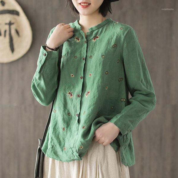 johnature new linen embroidery shirts female blouse 2020 spring loose retro long sleeve literary casual pullover women blouse1, White
johnature new linen embroidery shirts female blouse 2020 spring loose retro long sleeve literary casual pullover women blouse1, White