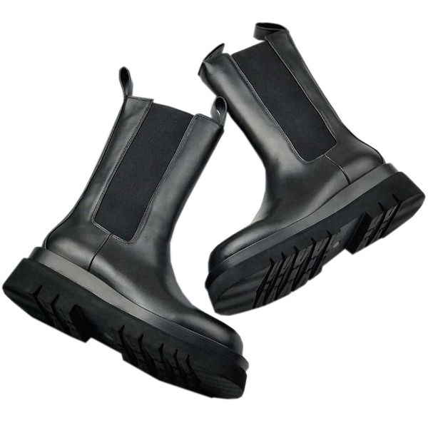 platform high boot with thick soles thin short boots casual shoes calfskin upper, Black
platform high boot with thick soles thin short boots casual shoes calfskin upper, Black