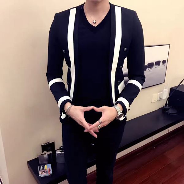 2020 hombre blazers for four seasons new fashion casual male autumn suit korean style striped chess fine-fitting club jacket 8yz9, White;black
2020 hombre blazers for four seasons new fashion casual male autumn suit korean style striped chess fine-fitting club jacket 8yz9, White;black