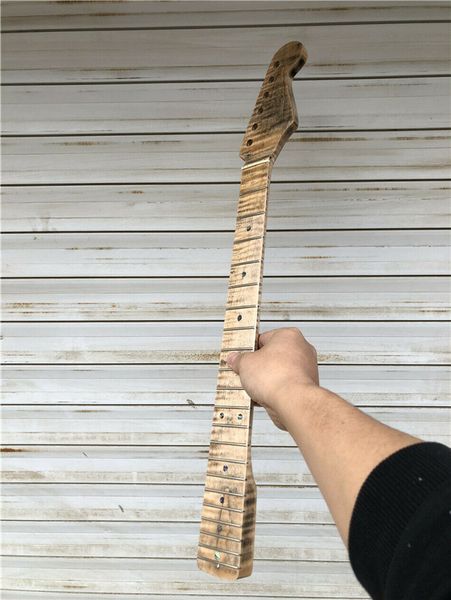 1x tiger flame maple guitar neck replacment 21 fret fingerboard abalone dots inlay electric guita part gloss
1x tiger flame maple guitar neck replacment 21 fret fingerboard abalone dots inlay electric guita part gloss