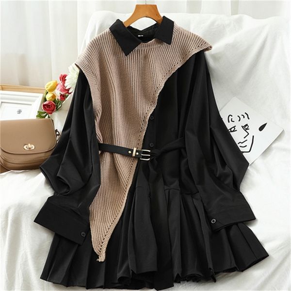 2021 new can salt be sweet fried street suit polo collar pleated hem dress irregular knitted vest two-piece fjqk, Gray
2021 new can salt be sweet fried street suit polo collar pleated hem dress irregular knitted vest two-piece fjqk, Gray