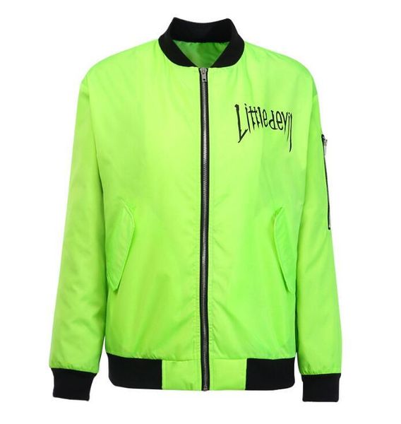 street fluorescent color windbreaker jacket female autumn printed zipper, Black;brown
street fluorescent color windbreaker jacket female autumn printed zipper, Black;brown