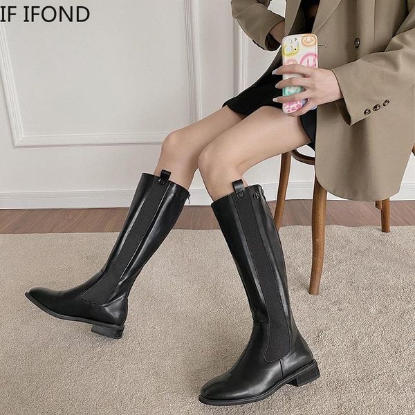 if ifond women vintage knee high boots concise leather party prom shoes winter rear zipper long boots, Black
if ifond women vintage knee high boots concise leather party prom shoes winter rear zipper long boots, Black
