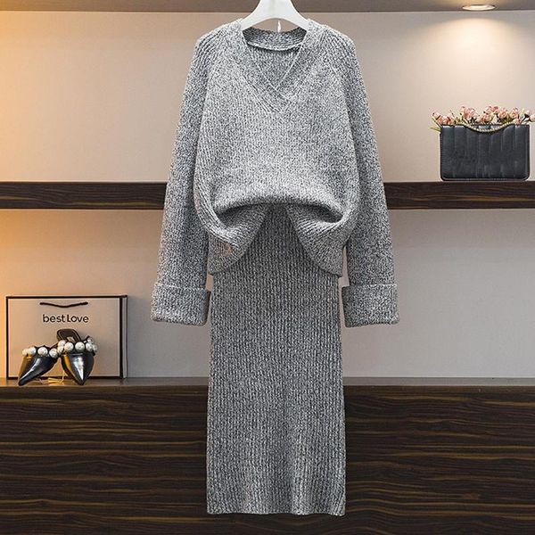 women's tracksuits zawfl fall winter fashion thick warm women sweater suits knitted v-neck knitted skirt set two-piece, Gray
women's tracksuits zawfl fall winter fashion thick warm women sweater suits knitted v-neck knitted skirt set two-piece, Gray