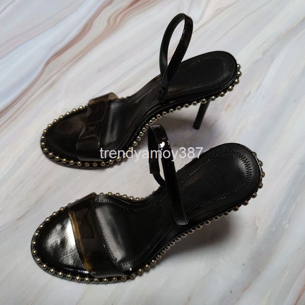 dress shoes summer transparent high-heeled shoes thin heel beaded sandals for women, Black
dress shoes summer transparent high-heeled shoes thin heel beaded sandals for women, Black