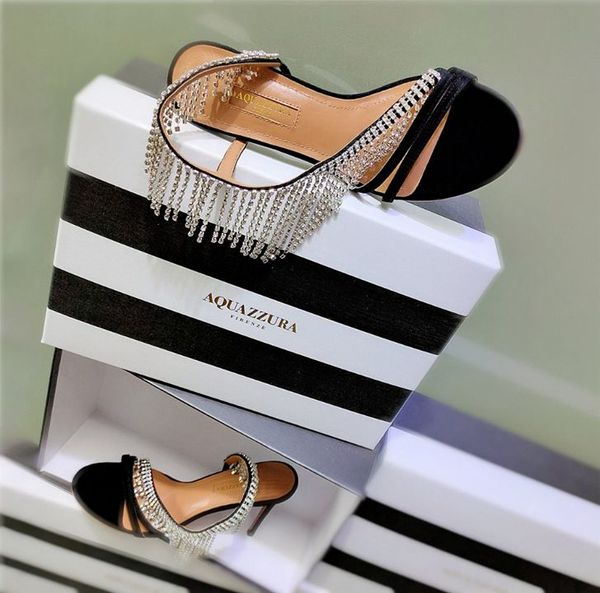 womens luxury brand sandals aquazzura wild fringe crystal buckle strap high heel 9.5cm cow leather walk suede goatskin shoes size 34-41 cmpl, Black
womens luxury brand sandals aquazzura wild fringe crystal buckle strap high heel 9.5cm cow leather walk suede goatskin shoes size 34-41 cmpl, Black