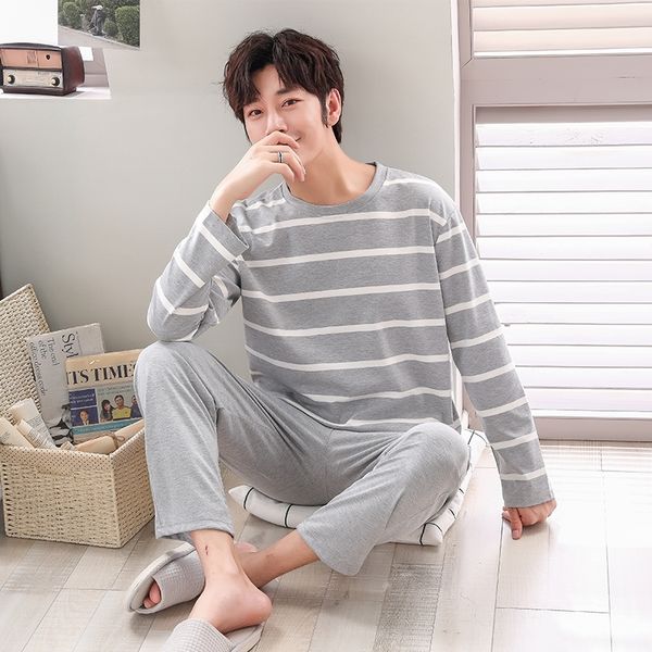 pajamas sets male striped full pure cotton carton fashion men long sleeve sleepwear suit 2 pieces casual spring home lounge gift 201109, Black;brown
pajamas sets male striped full pure cotton carton fashion men long sleeve sleepwear suit 2 pieces casual spring home lounge gift 201109, Black;brown