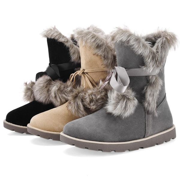 women flats ankle snow boots fur boots winter warm snow shoes woman round-toe female flock leather women shoes large size 33-43, Black
women flats ankle snow boots fur boots winter warm snow shoes woman round-toe female flock leather women shoes large size 33-43, Black